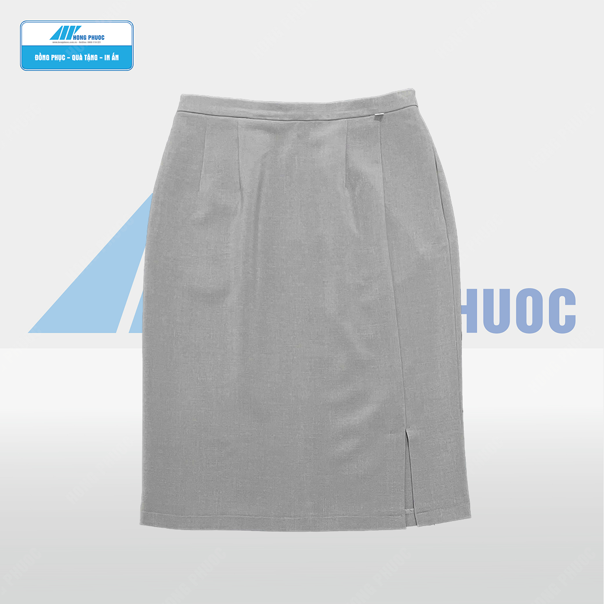 Chân váy xám dài